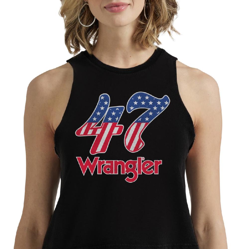 Wrangler Jet Black Festival Crop 47 Women's Graphic Tank Top 112347631