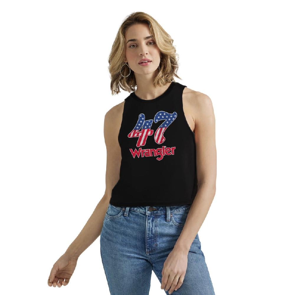 Wrangler Jet Black Festival Crop 47 Women's Graphic Tank Top 112347631