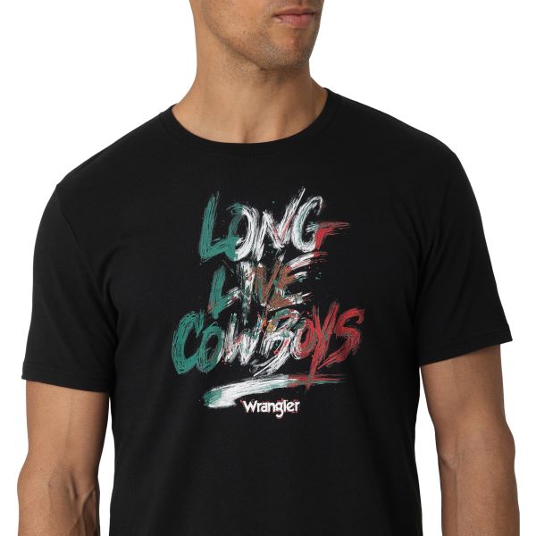 Wrangler Jet Black Long Live Cowboys Mexico Men's T-Shirt 112328857