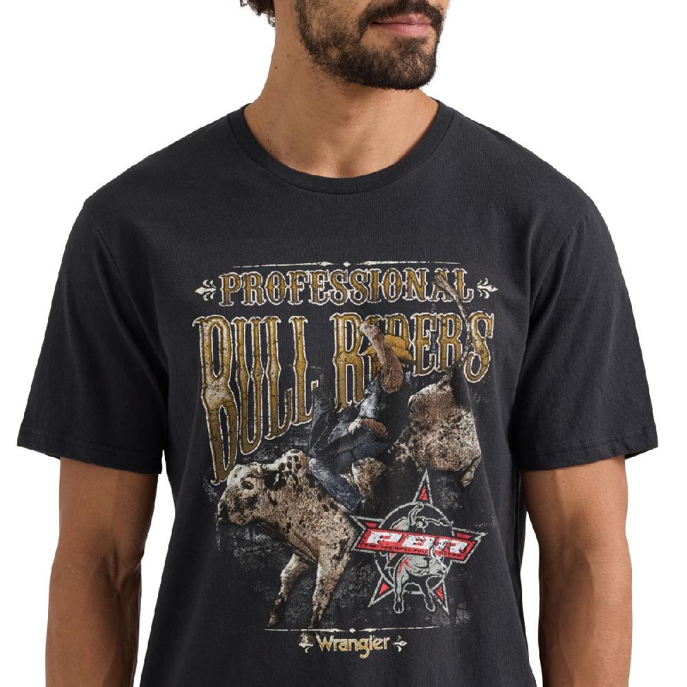 Wrangler Jet Black PBR Logo Men's Short Sleeve Graphic T-Shirt 112354519