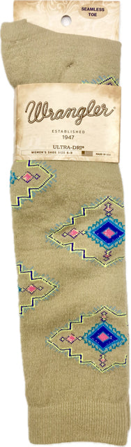 Wrangler Khaki Women's Aztec Print Socks 73076-KHAKI