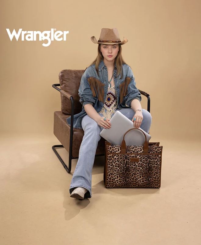 Wrangler Leopard Laptop Tote Bag WG288-8119LP