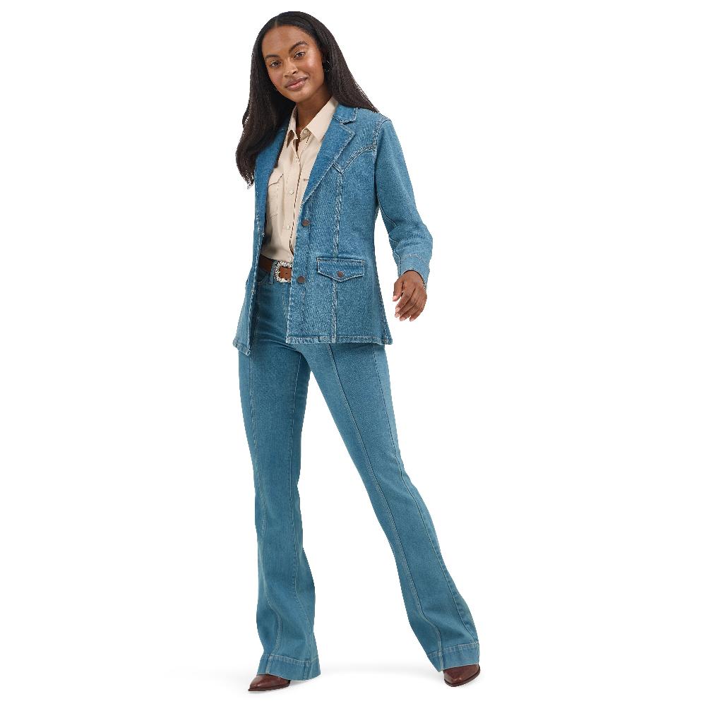 Wrangler Light Denim Women's Collared Denim Blazer 112367390