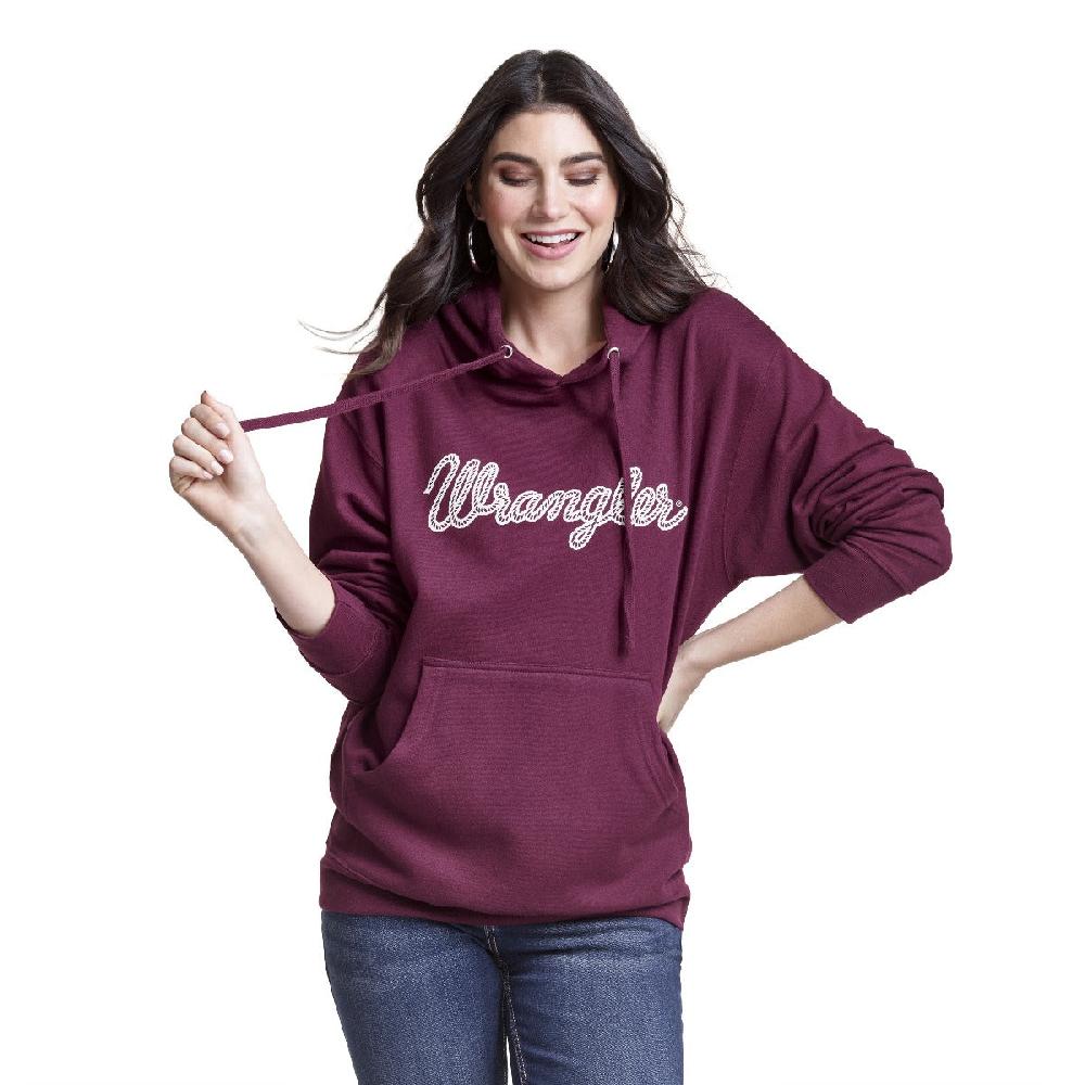Wrangler Maroon Womens Comfort Logo Hoodie LWK898R