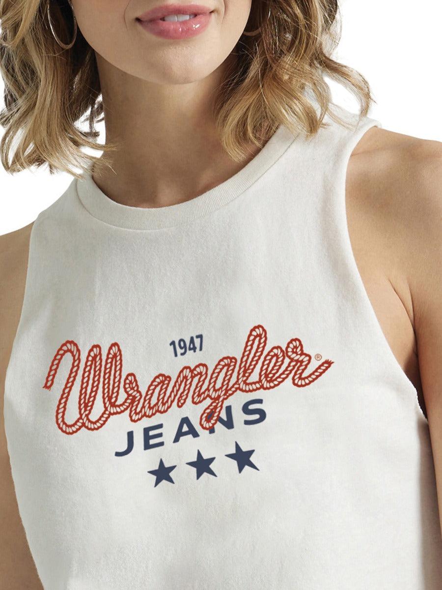 Wrangler Marshmallow Festival Crop Women's Graphic Tank Top 112347619