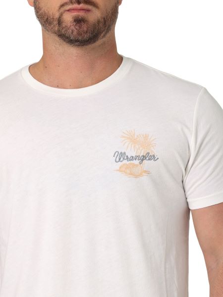 Wrangler Marshmallow Heather With Graphic Men's Regular Fit Western Tee 112336224