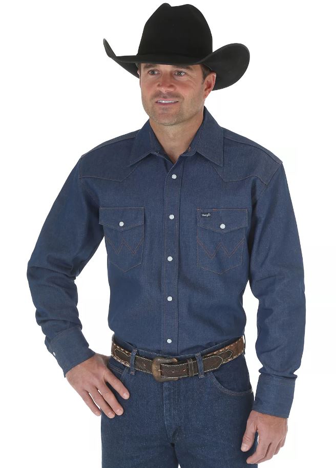 Wrangler Men's Authentic Cowboy Cut Denim Work Shirt - MS70119