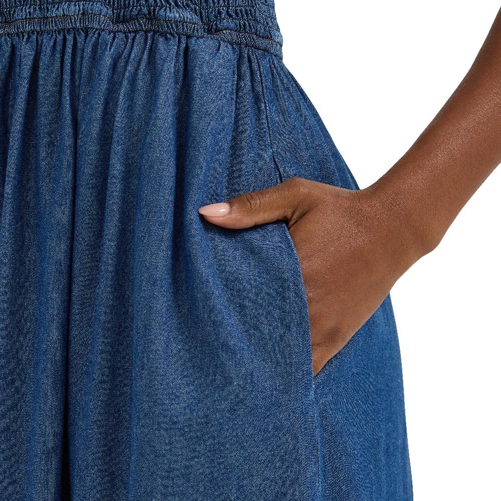 Wrangler Midnight Smocked Bodice Women's Denim Maxi Dress 112365768