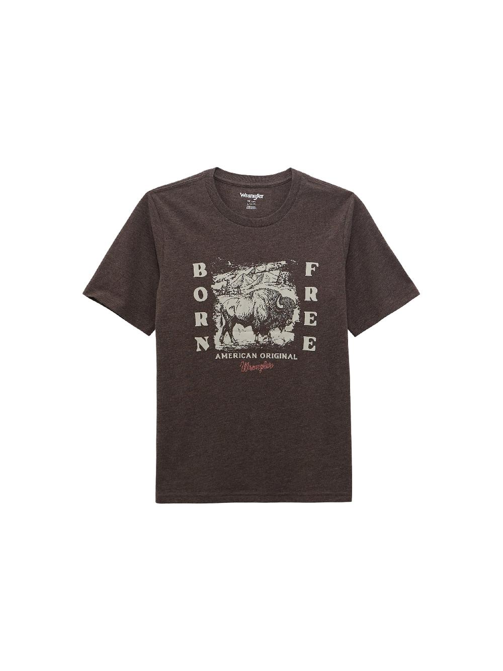 Wrangler Mole Heather Boy's Logo Front Graphic Short Sleeve T-Shirt 112368707