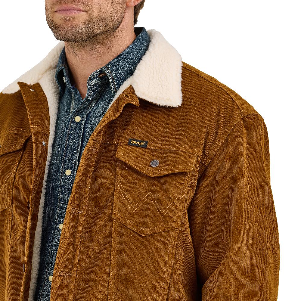 Wrangler Monks Robe Cowboy Cut Men's Sherpa Lined Corduroy Jacket 112367603
