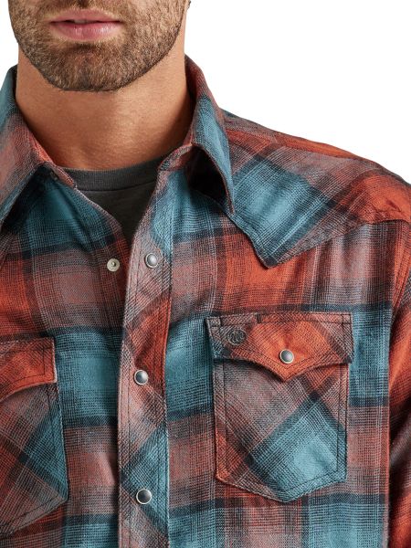Wrangler Multi Color Plaid Retro Flannel Men's Longsleeve Snap Shirt 112337458