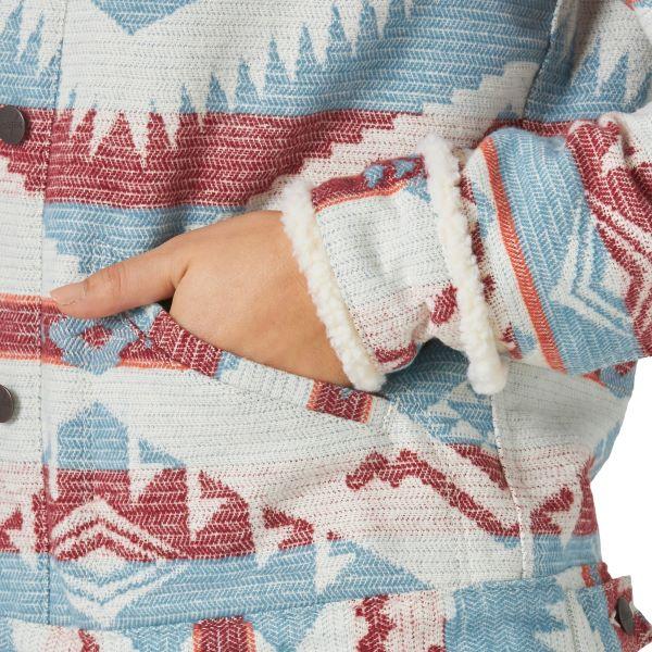 Wrangler Multi Colored Retro Sherpa Lined Jacquard Print Womens Jacket LWJ325M