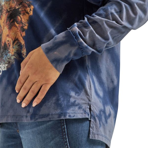 Wrangler Navy Wild One Women's Long Sleeve Retro Graphic Tee 112335464