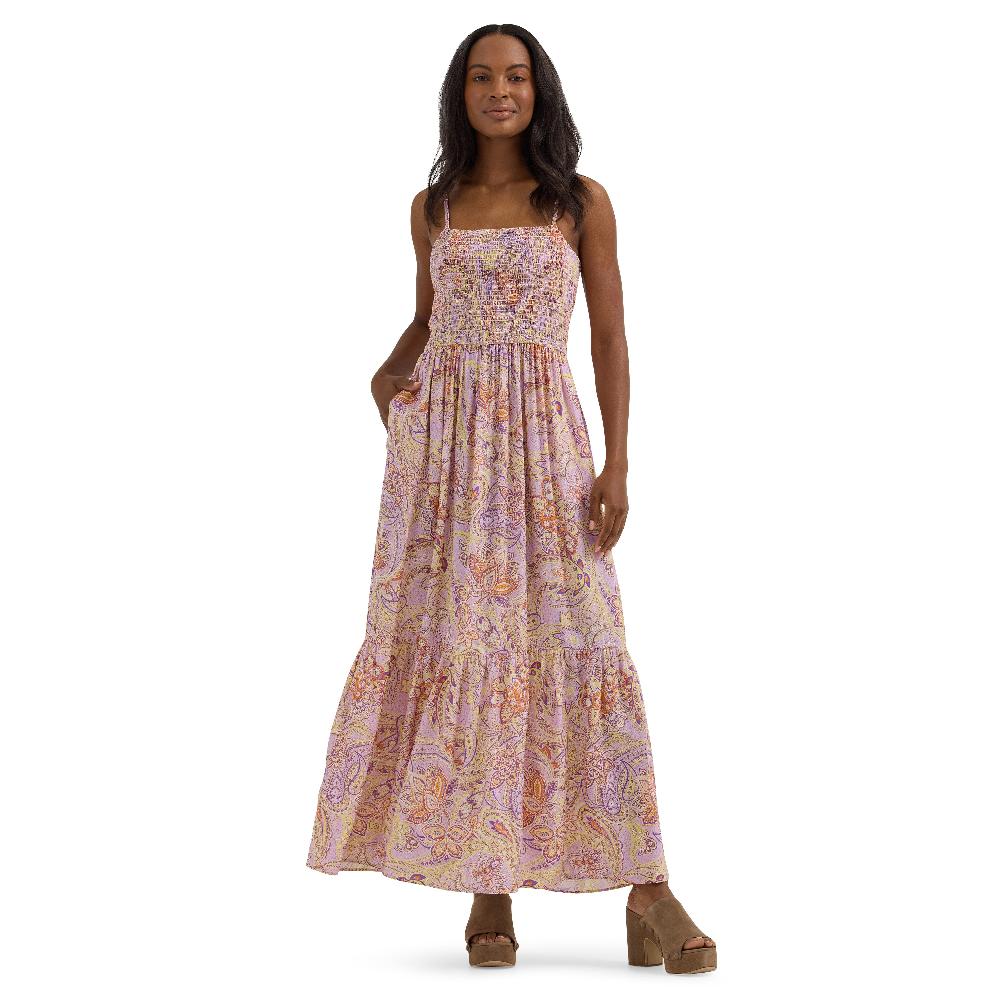 Wrangler Pastel Paisley With Print Women's Smocked Bodice Maxi Dress 112364374