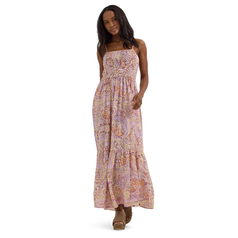 Wrangler Pastel Paisley with Print Women's Smocked Bodice Maxi Dress 112364374