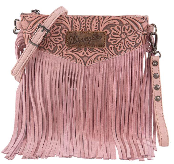 Wrangler Peach Tooled Collection Fringe Wristlet WG63-181PEACH