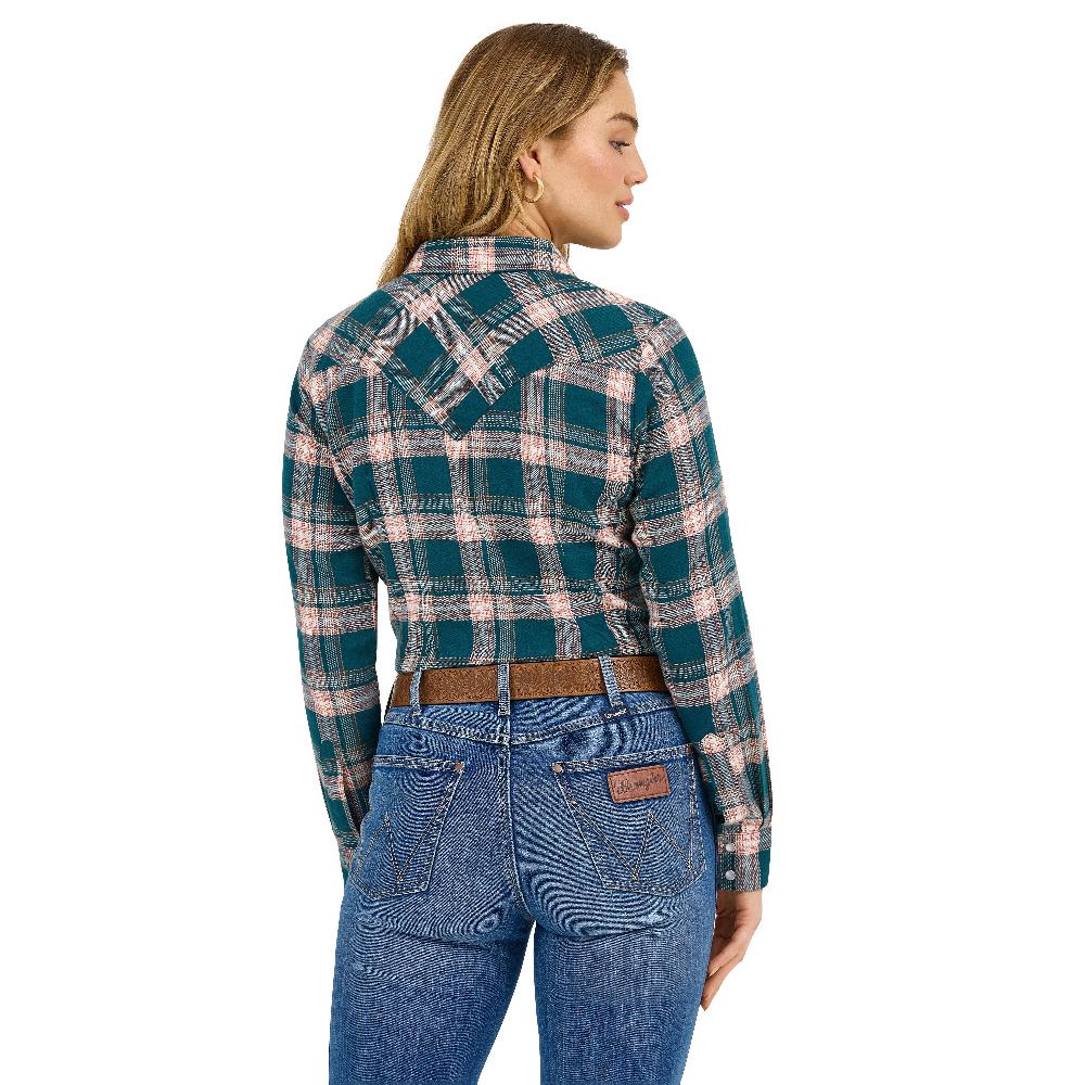 Wrangler Pine Forest Essential Flannel Plaid Western Women's Snap Shirt 112371681