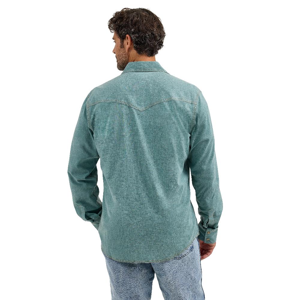 Wrangler Pine Retro Modern Fit Premium Long Sleeve Men's Collared Snap Shirt 112368218