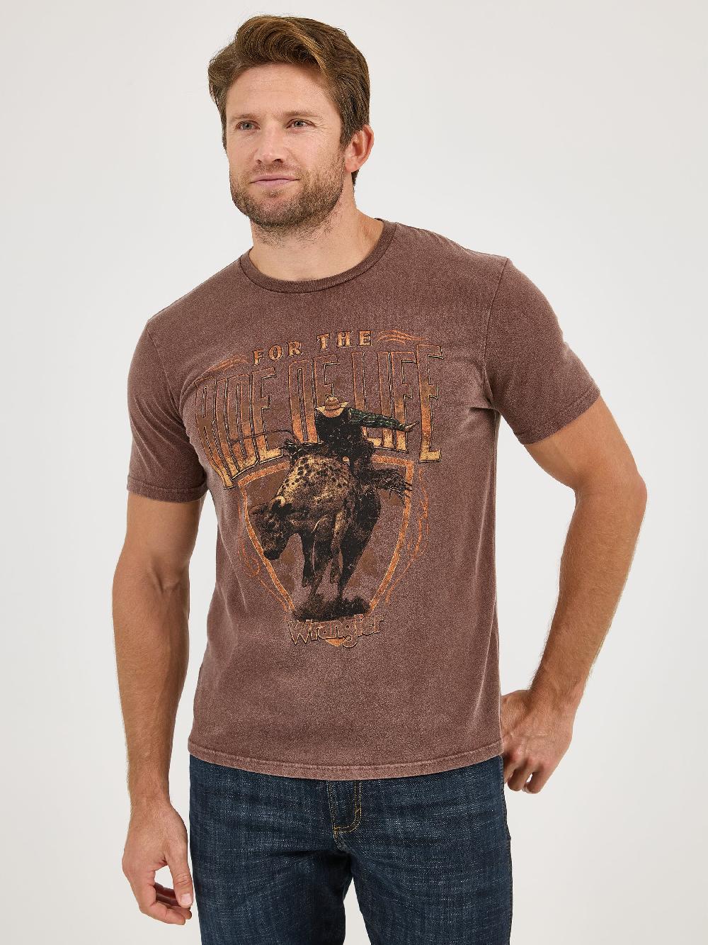 Wrangler Potting Soil Vintage Bullrider Graphic Knit Men's Short Sleeve T-Shirt 112361859