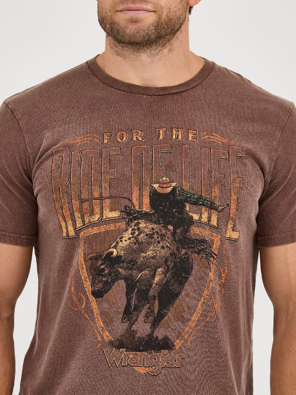 Wrangler Potting Soil Vintage Bullrider Graphic Knit Men's Short Sleeve T-Shirt 112361859