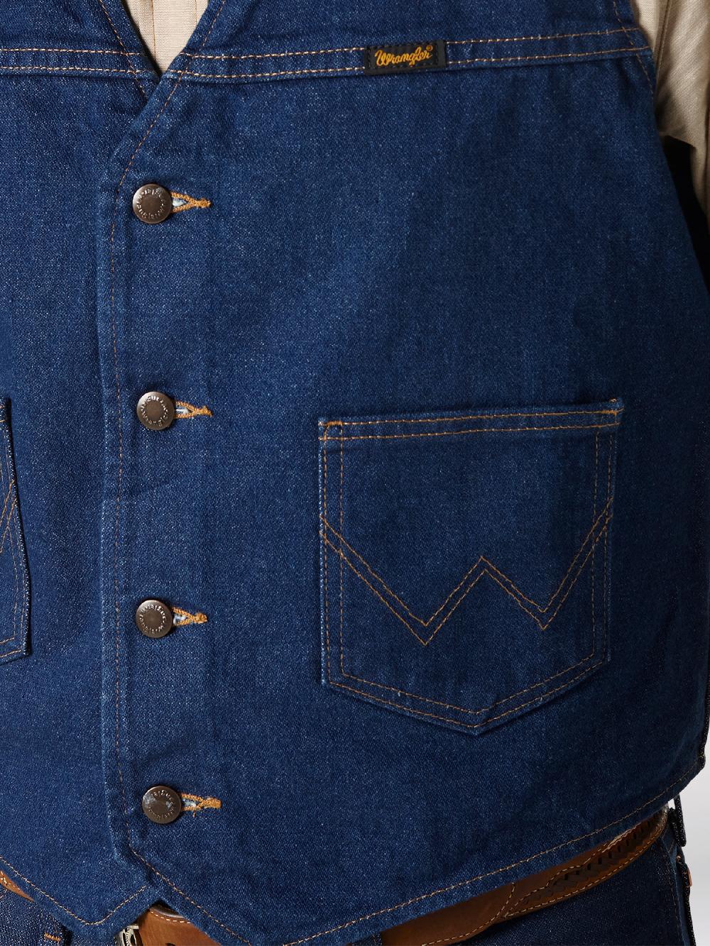 Wrangler Prewashed Unlined Men's Denim Vest 74130PW