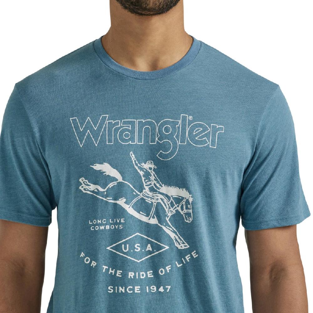 Wrangler Provincial Blue Bronc Rider Men's T-Shirt 112346524