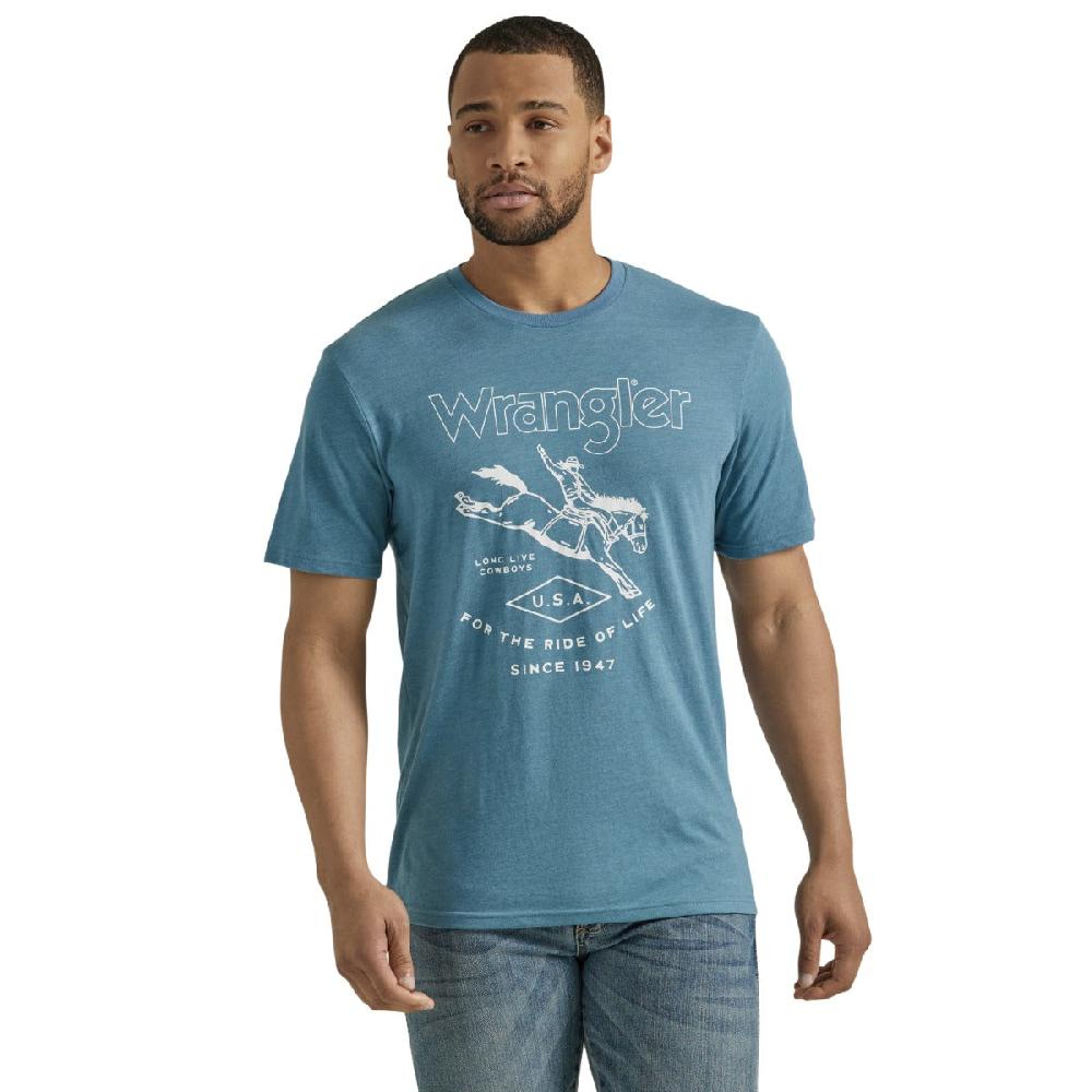 Wrangler Provincial Blue Bronc Rider Men's T-Shirt 112346524