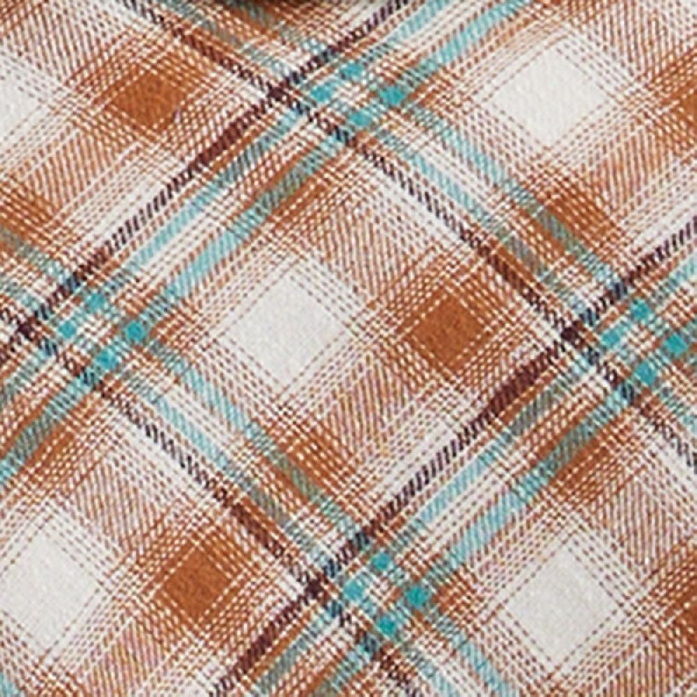 Wrangler Pumpkin Moss Plaid Women's Essential Long Sleeve Collared Western Snap Top 112356675