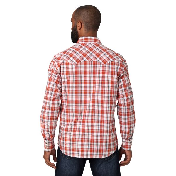 Wrangler Pumpkin Retro Plaid Snap Men's Shirt 112330482