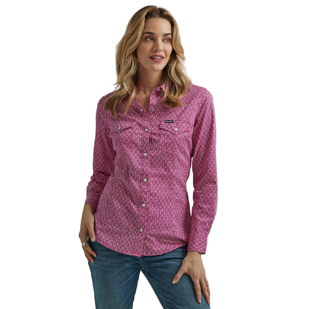 Wrangler Purple Retro Women's Collared Longsleeve Dress Shirt 112345407