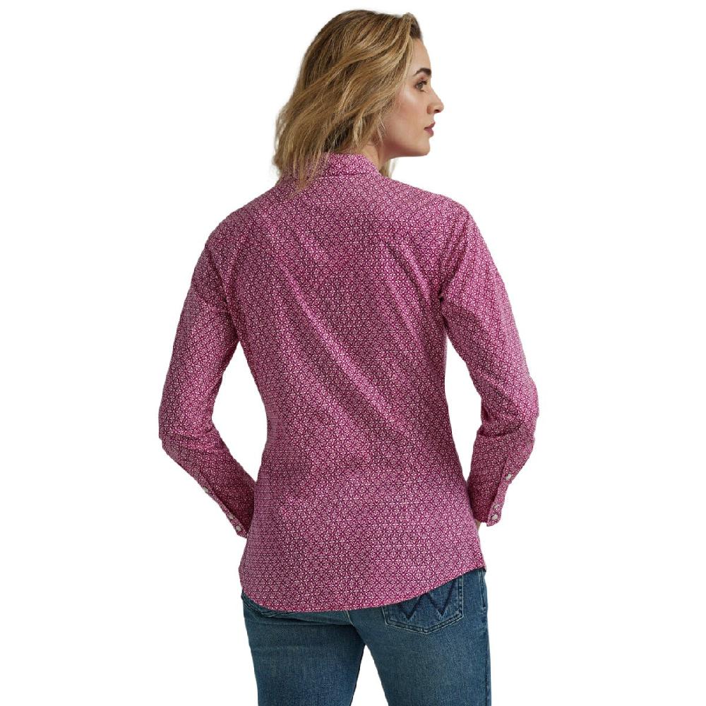 Wrangler Purple Retro Women's Collared Longsleeve Dress Shirt 112345407