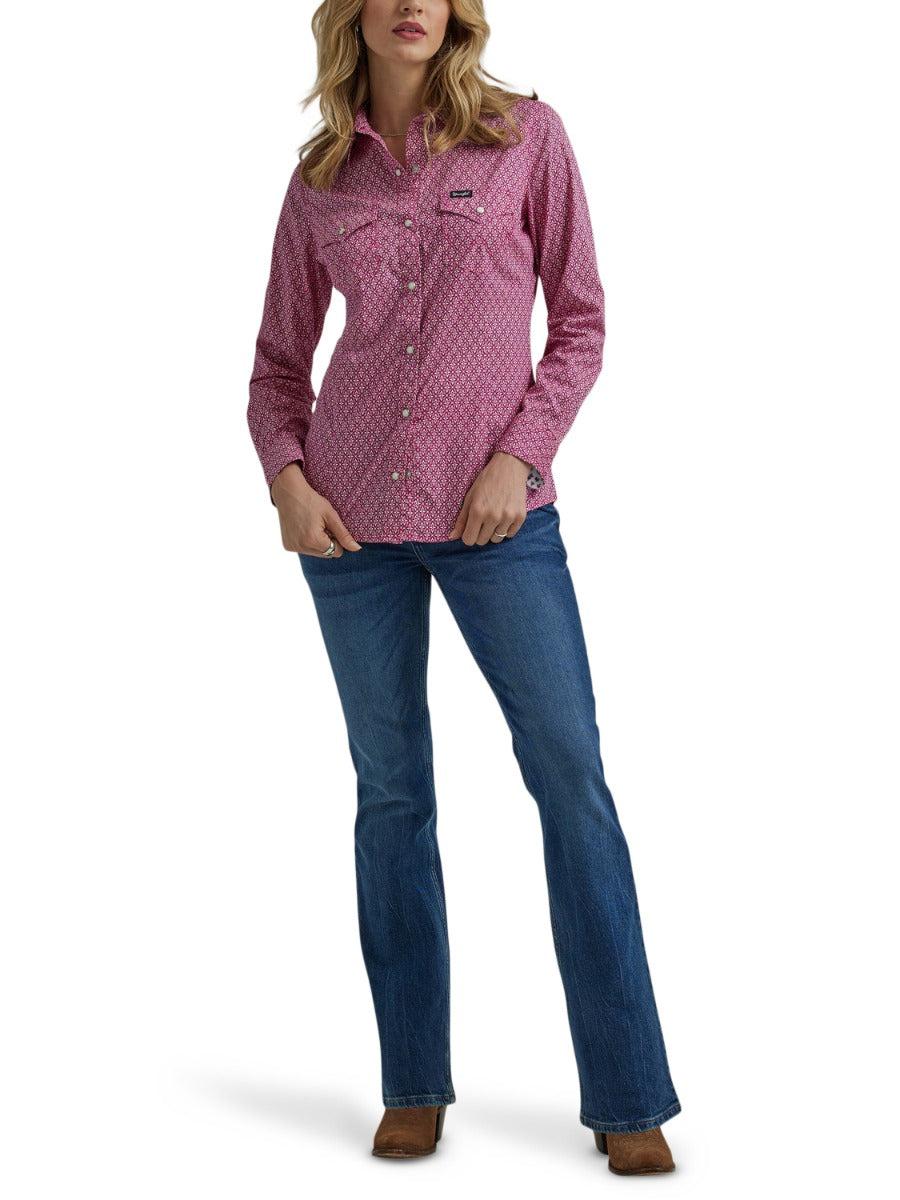 Wrangler Purple Retro Women's Collared Longsleeve Dress Shirt 112345407