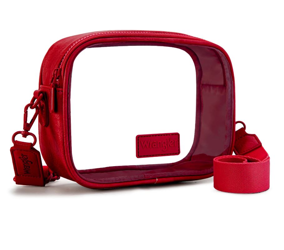 Wrangler Red Clear Crossbody Bag/Stadium Bag WG229-603RD