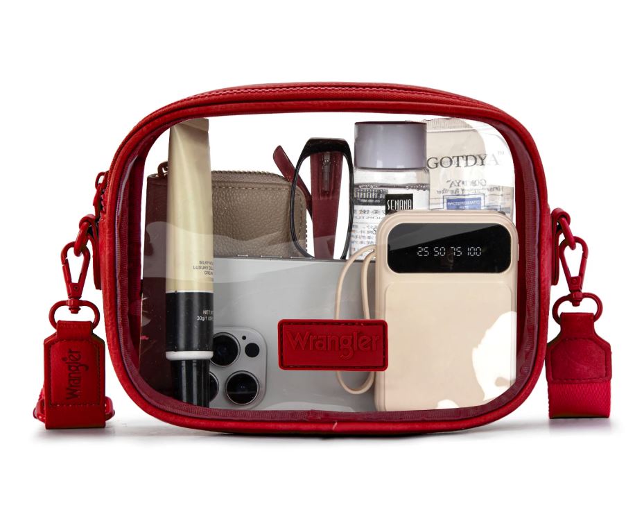 Wrangler Red Clear Crossbody Bag/Stadium Bag WG229-603RD