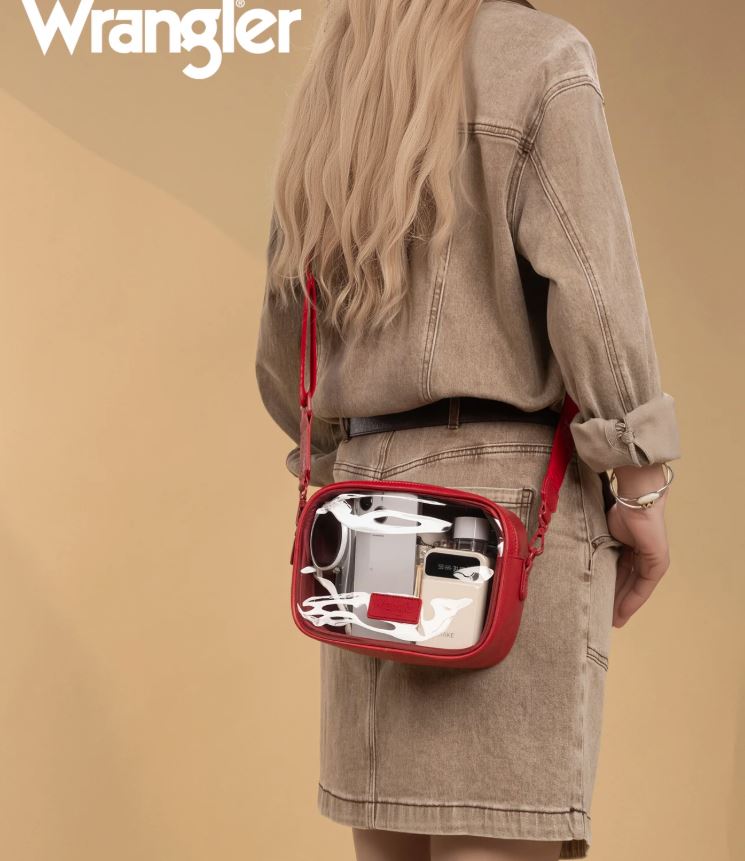 Wrangler Red Clear Crossbody Bag/Stadium Bag WG229-603RD