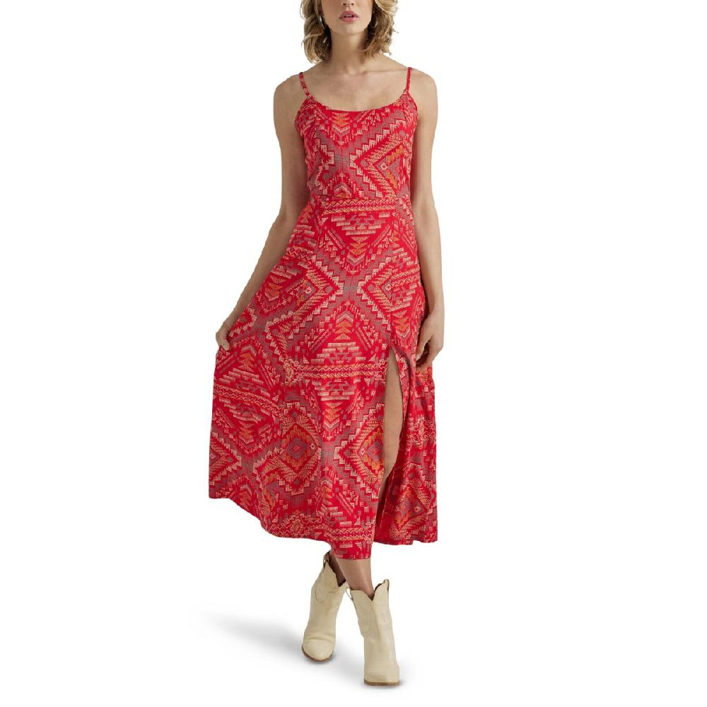 Wrangler Red Geo Women's Southwestern Midi Dress 112347177