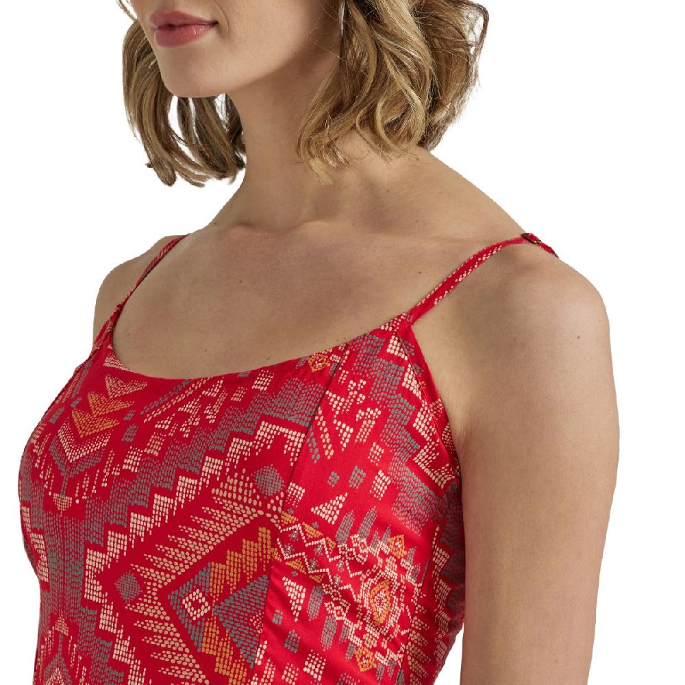 Wrangler Red Geo Women's Southwestern Midi Dress 112347177