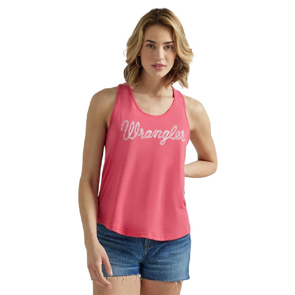 Wrangler Red Heather Retro Rope Logo Women's Racerback Tank 112347618