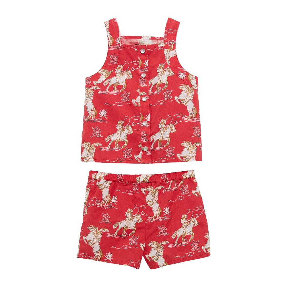 Wrangler Red Horse Little Girl's Western Shorts Set 112364320