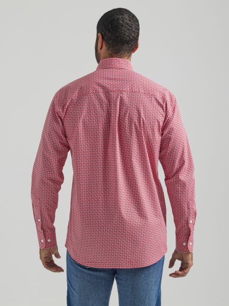 Wrangler Red Paisley Classic Button Down Longsleeve Men's Shirt 112324791
