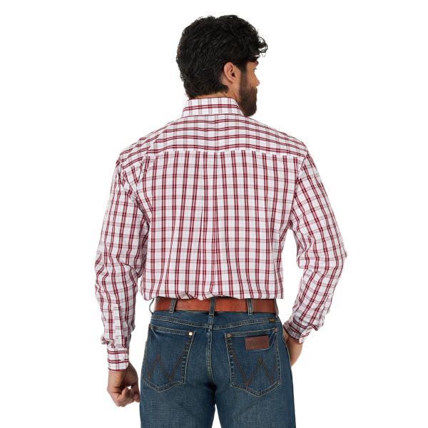 Wrangler Red Plaid Classics Collection Mens Longsleeve Shirt MG2028R