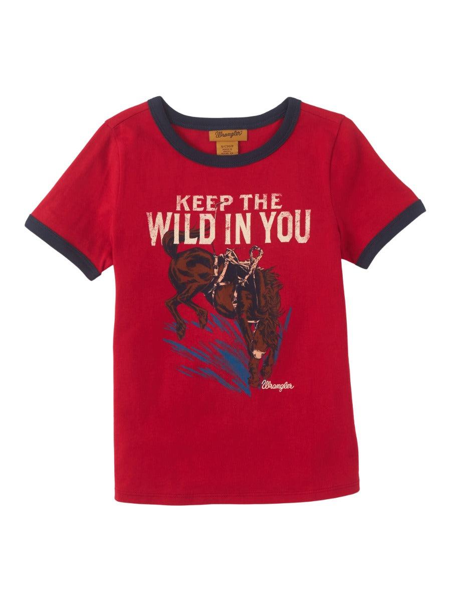Wrangler Red Wild In You Girl's Ringer Graphic Tee 112346584