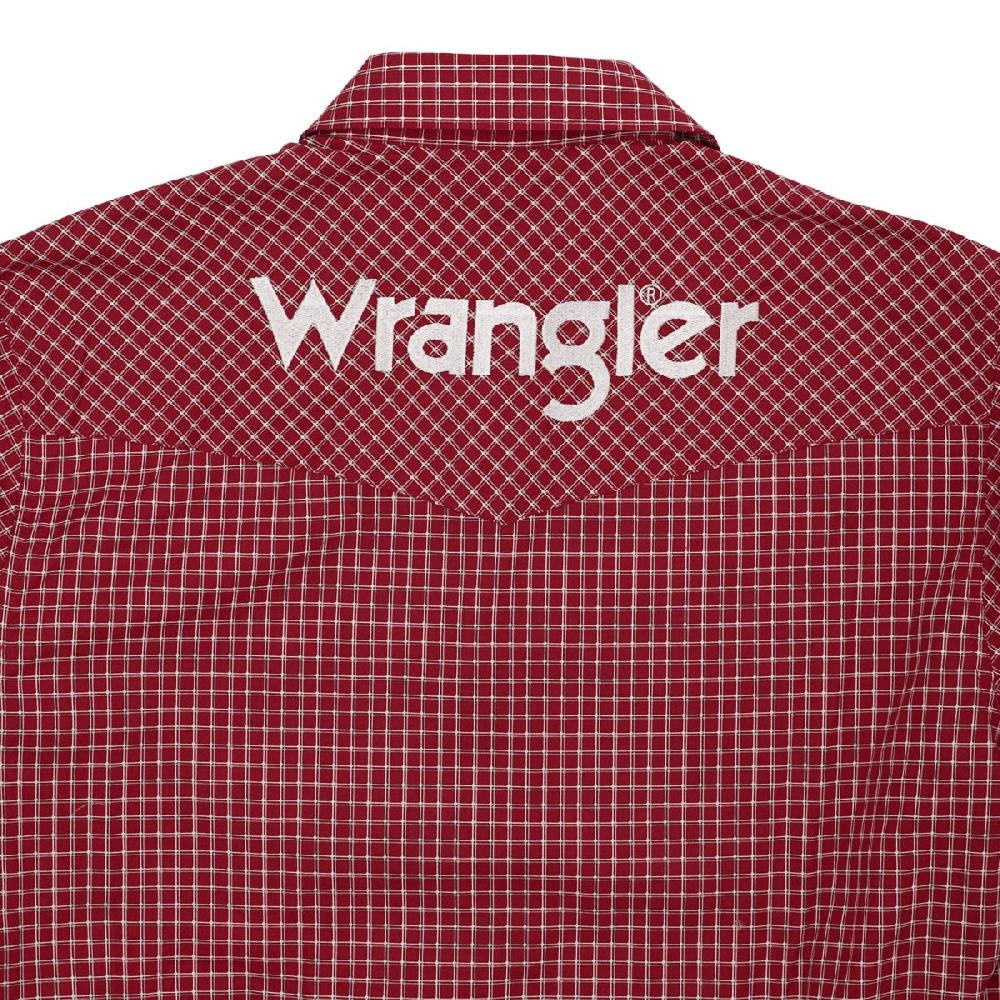 Wrangler Red with Print Classic Fit Men's Western Logo Shirt with White Letters 112359468