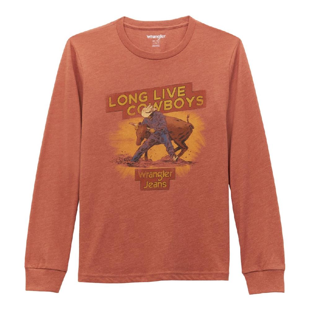 Wrangler Redwood Heather Boys Long Live Long Sleeve Graphic T-Shirt 112354214