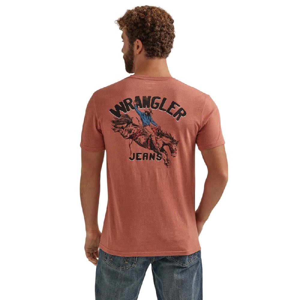 Wrangler Redwood Heather Men's Bronco With 'Wrangler Jeans' Wording Graphic Tee Shirt 112344157