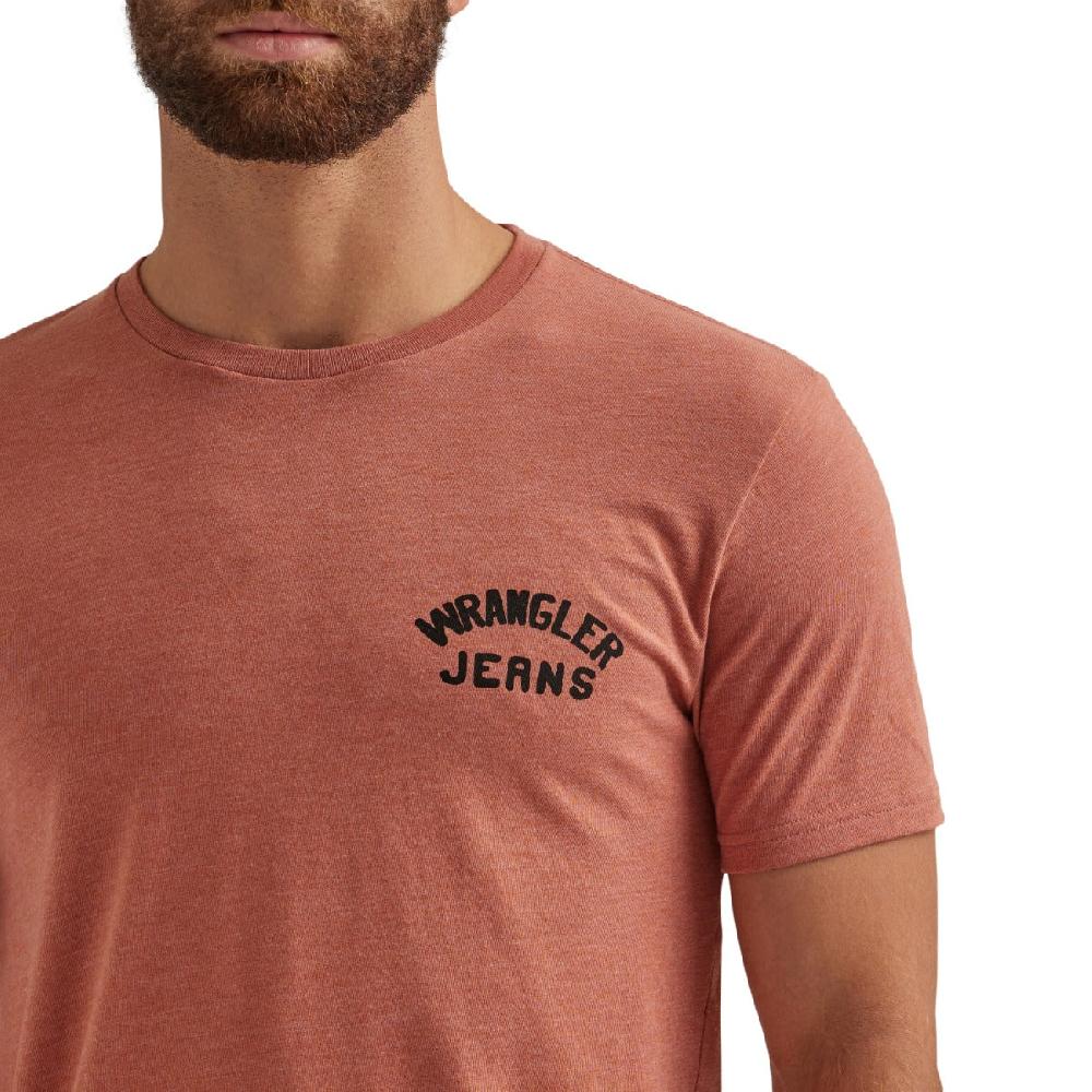 Wrangler Redwood Heather Men's Bronco With 'Wrangler Jeans' Wording Graphic Tee Shirt 112344157