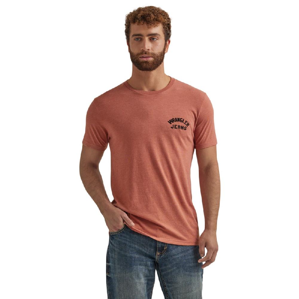 Wrangler Redwood Heather Men's Bronco With 'Wrangler Jeans' Wording Graphic Tee Shirt 112344157