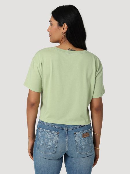 Wrangler Reseda Heather Retro Women's Boyfriend Cactus Crop Graphic Tee Shirt 112328948