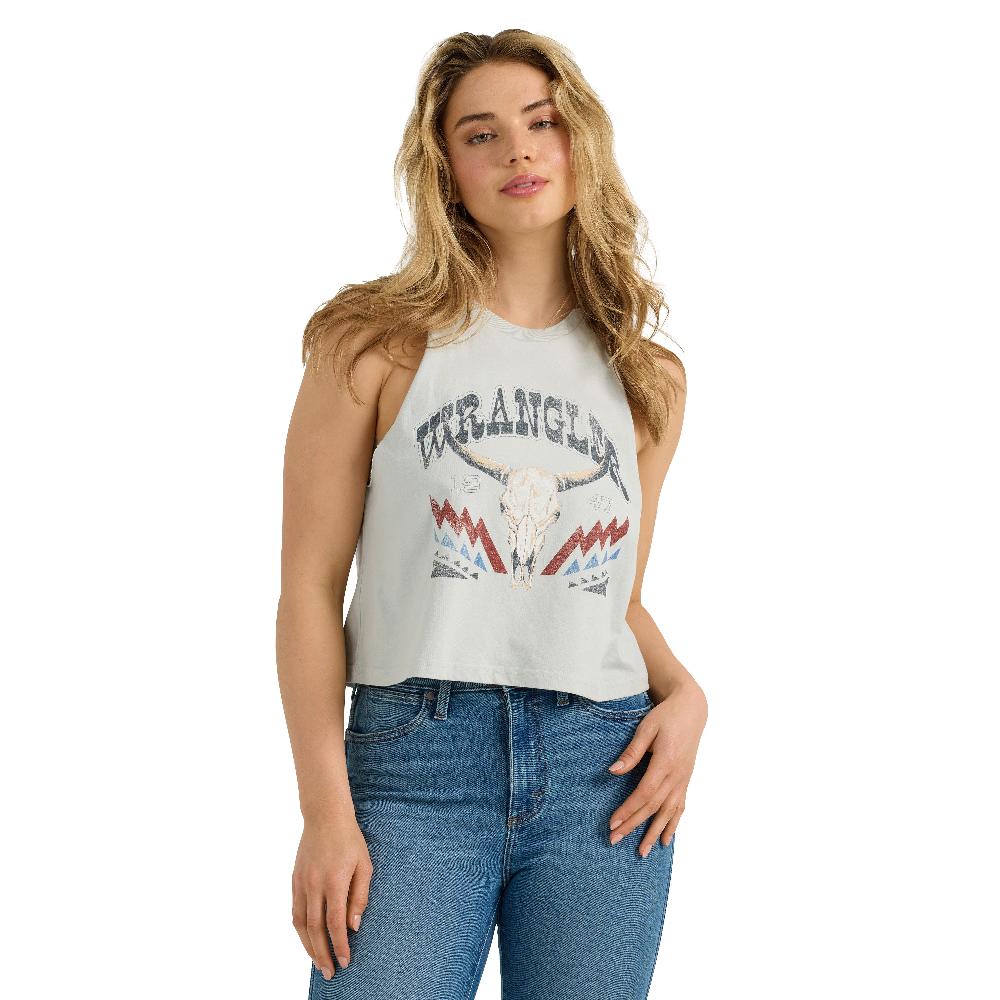 Wrangler Retro Festival Crop Women's Graphic Tank Top With Steerhead 112358614