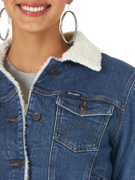 Wrangler Retro Sherpa Lined Womens Denim Jacket 10LWJ320D